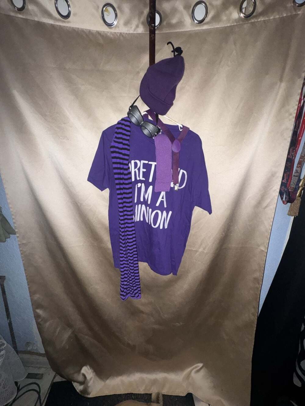 Pretend I'm a Minion Evil Minion Costume Kit with Shirt, Beanie, Goggles, Suspen